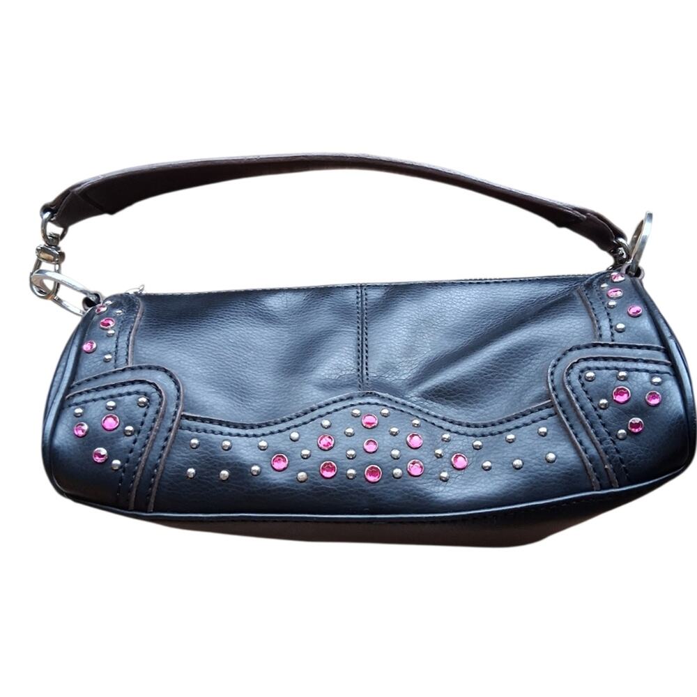 Vintage Y2K So Gem Studded Shoulder Bag Black